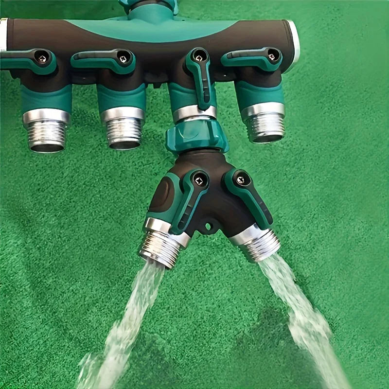 1Pcs Zinc Alloy 4-Way Water Pipe Joint Garden Hose 3/4'' rs