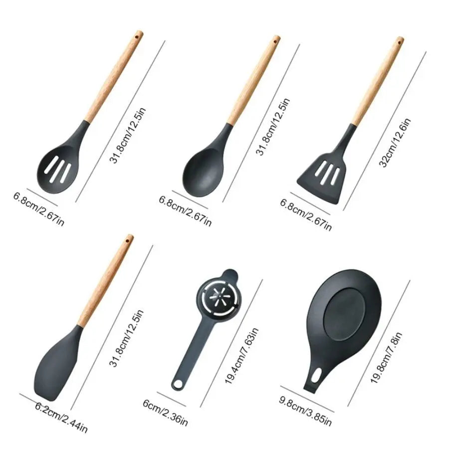 34Pcs/set, Non-stickCooking Tool Set With Storage Bucke