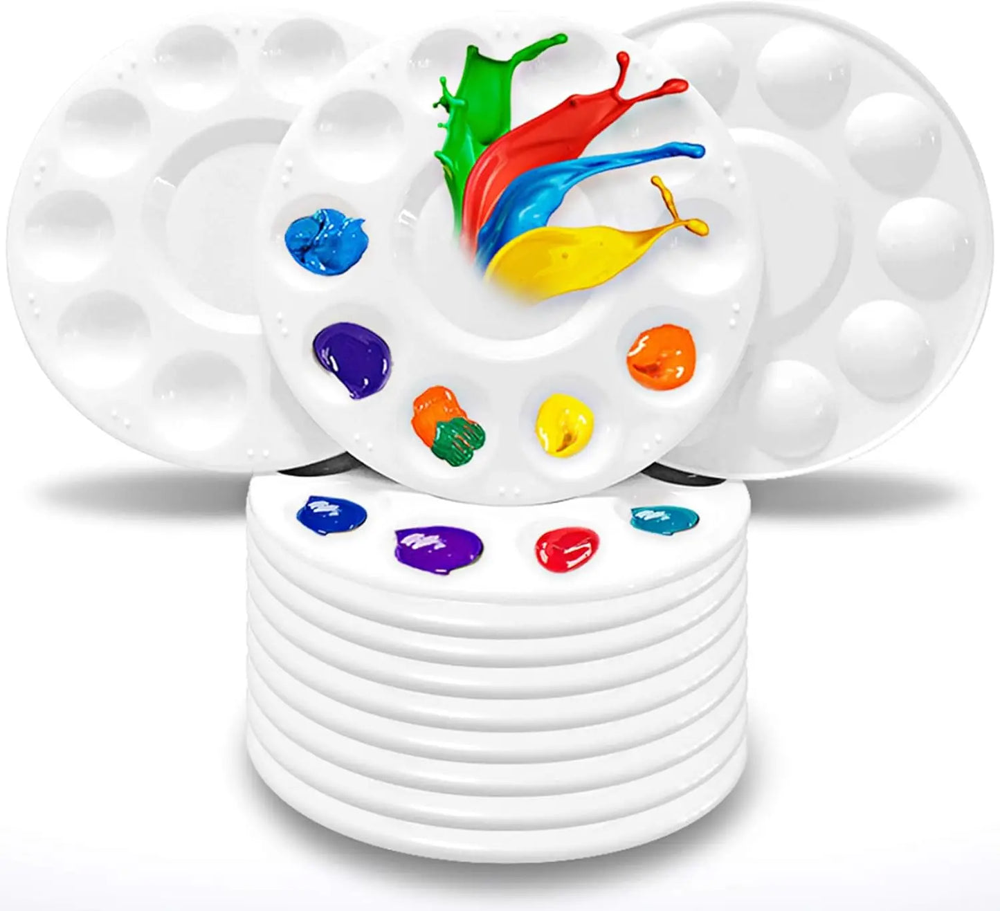 Paint tray palettes, plastic paint palettes for children or students to paint on school projects or in art classes