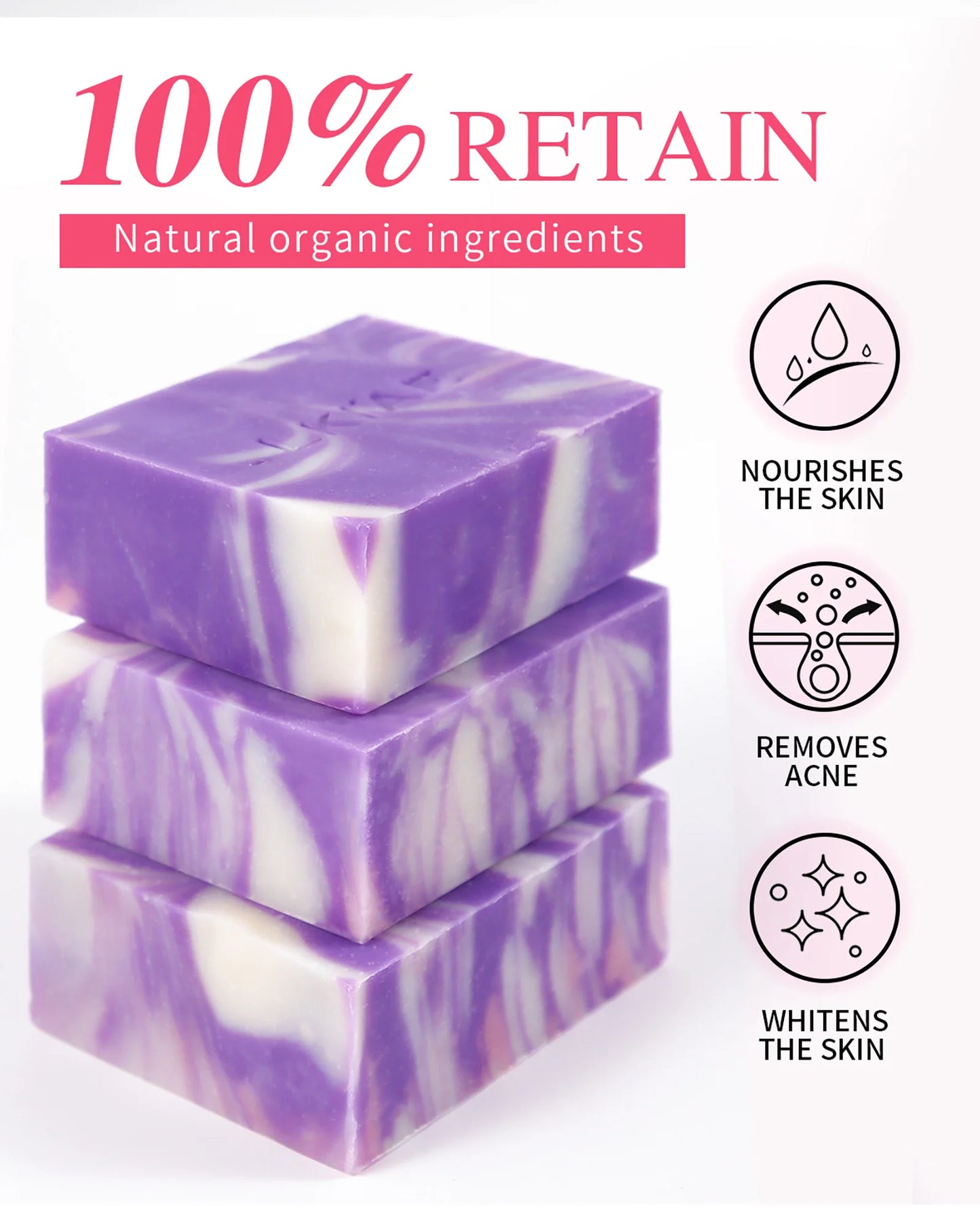 5 Days Anti Acne Brightening Pure Lavender Essential Oil Face Whitening Lavender Soap