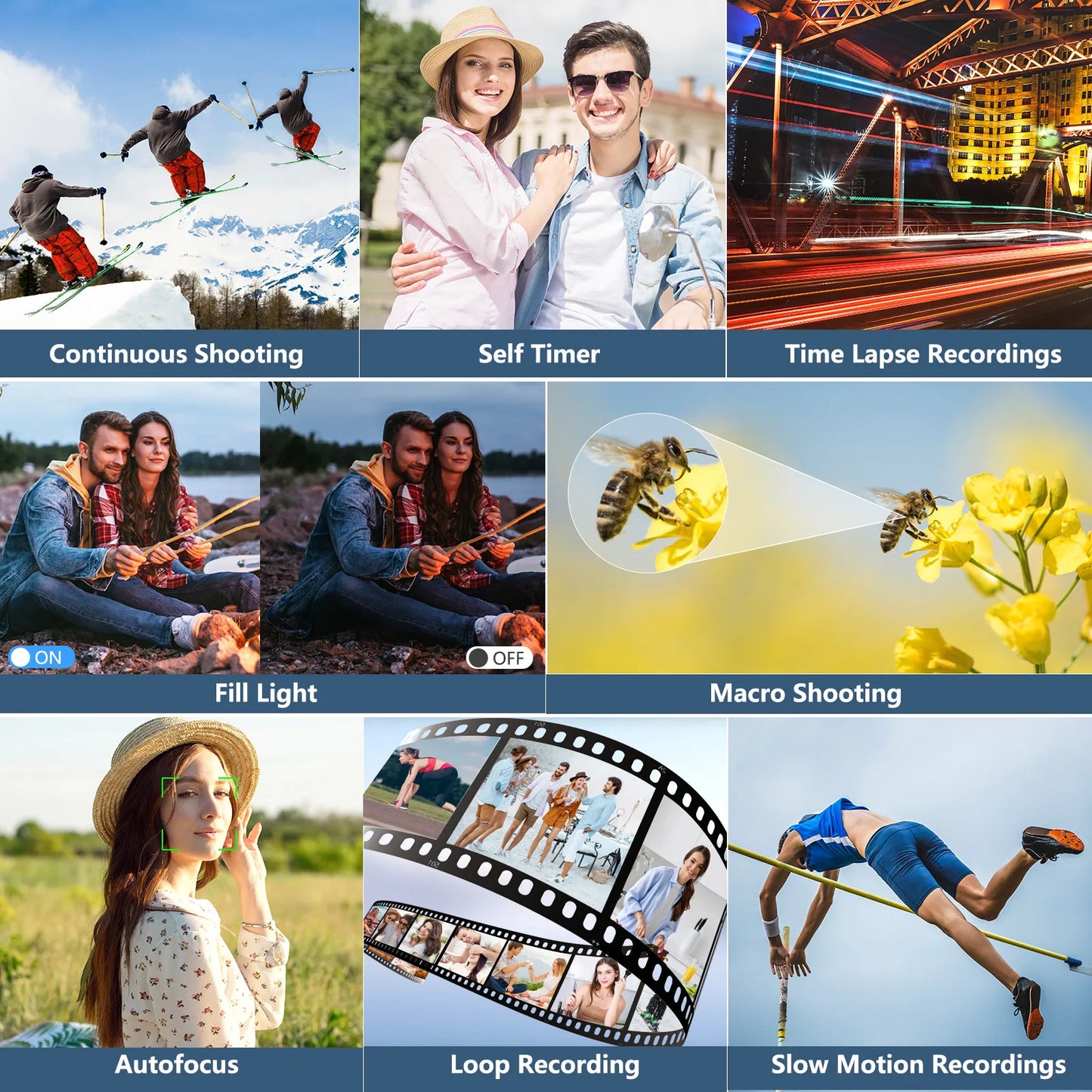 4K compact digital photography camera, 18x digital zoom,180° flip screen, WiFi webcam
