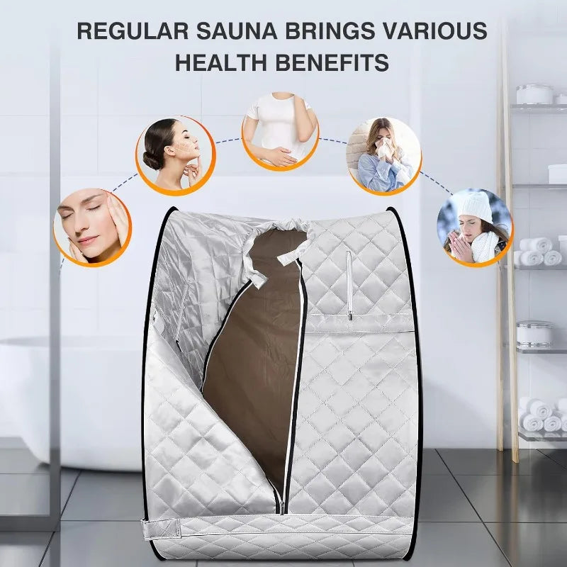 Portable Steam Sauna, 3L & 800W Steam Generator with Protection