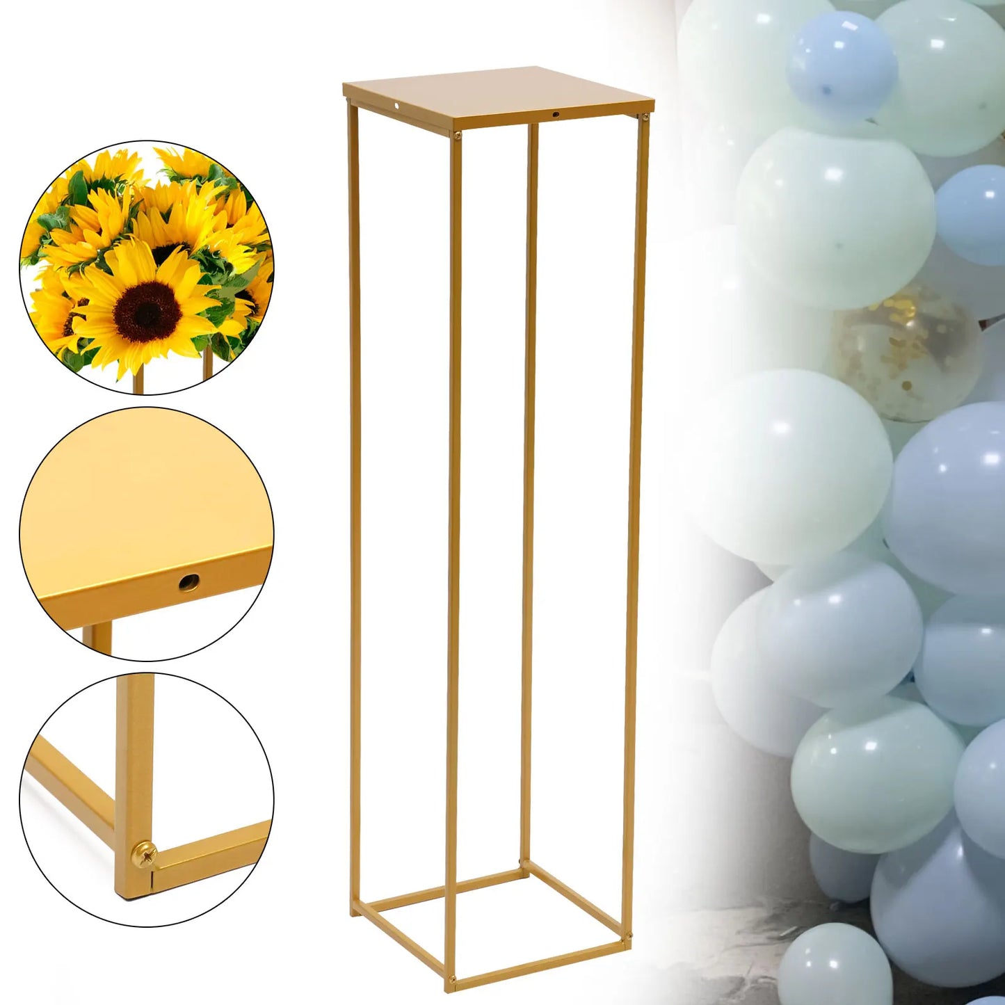 100/70CM Metal Wedding Flower Stand Floor Vase Geometric Centerpieces
