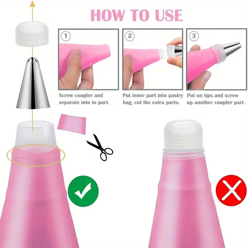 337Pcs Cake Decorating Tools Piping Bags and  Rotating Cake Turntable Stand Set Spatula Set DIY Fondant Pastry Baking Tool