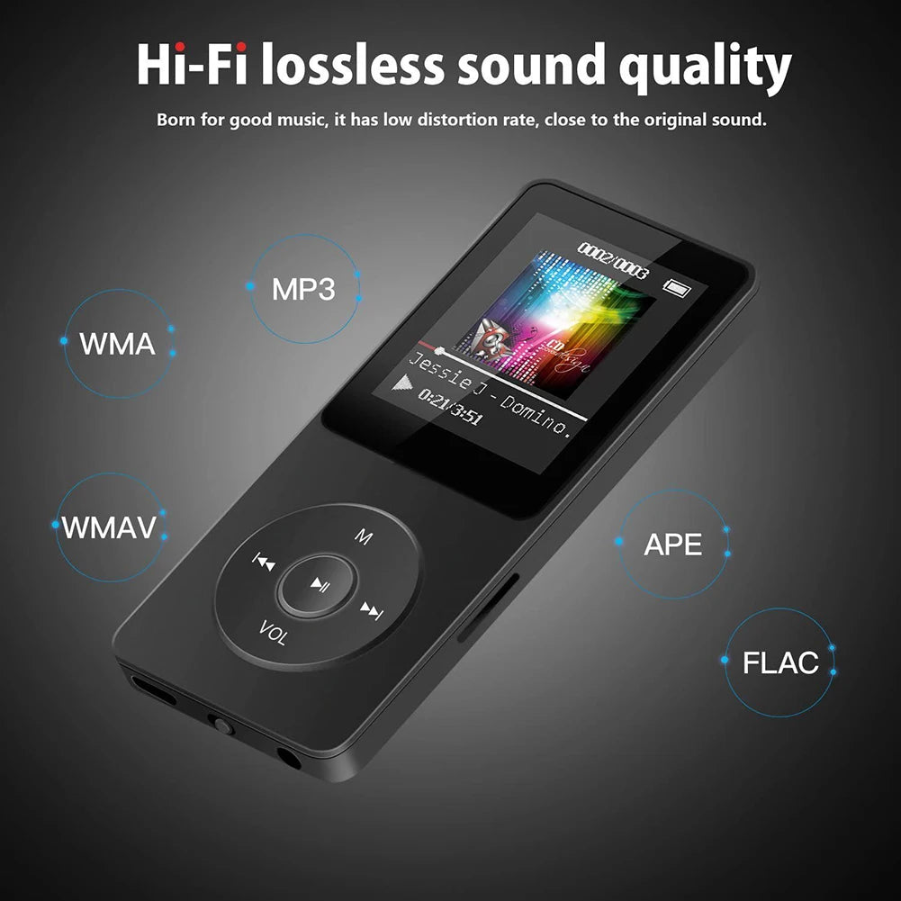 MP3 Player with Bluetooth 5.4 Speaker FM Radio E-Book Recording