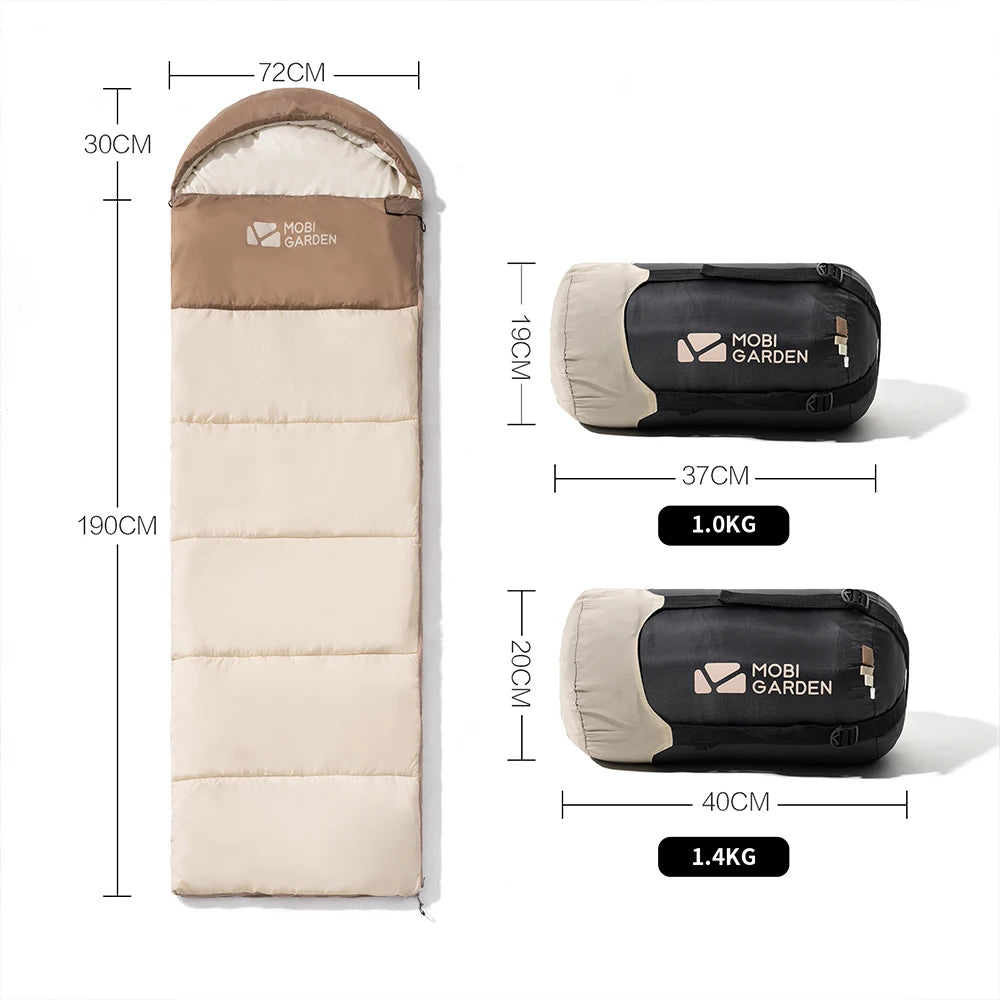 Mobi Garden Camping Hooded Sleeping Bag Mini Type 1.8kg 2.2kg