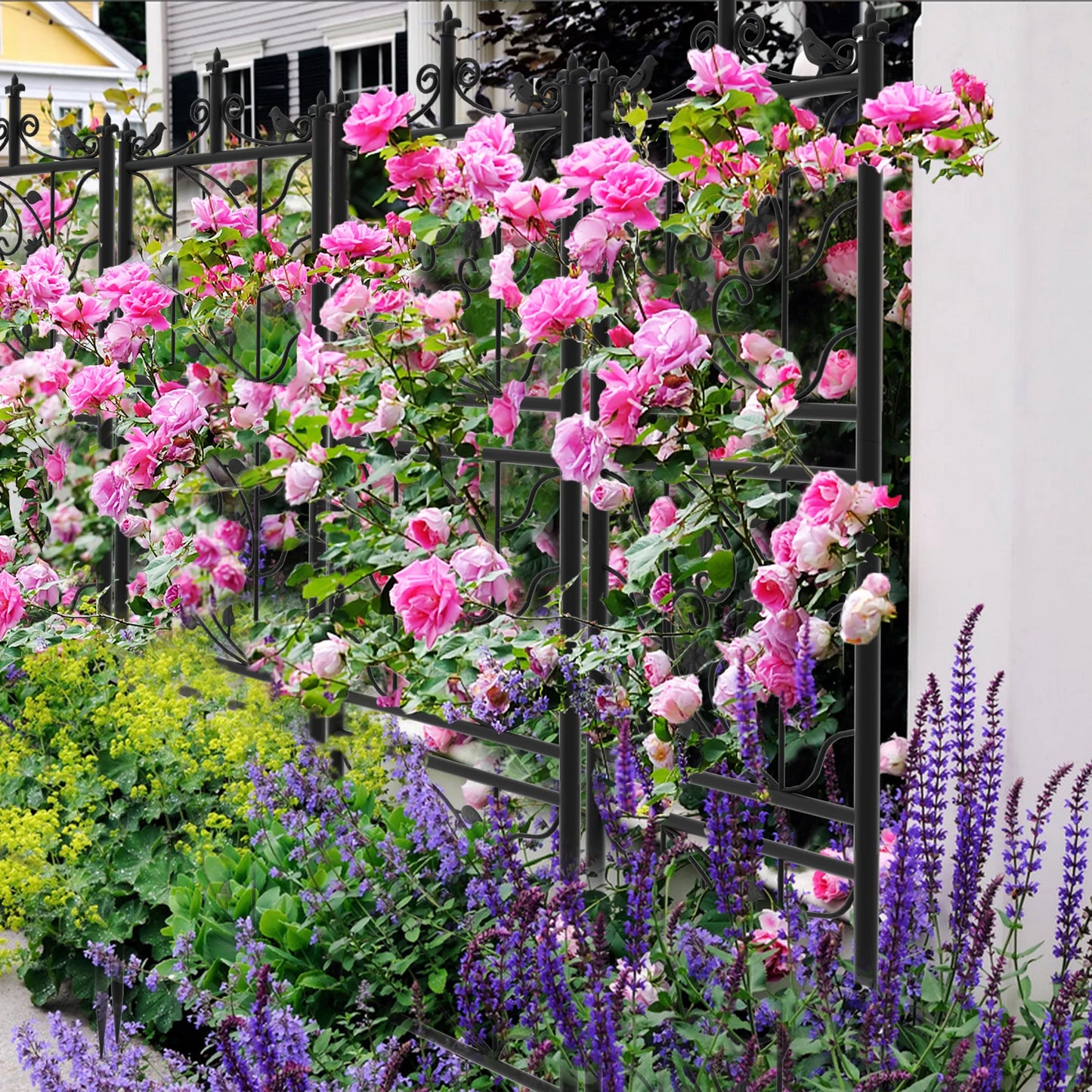 71 Inch Garden Trellis Decorative Outdoor Metal Fence Panel