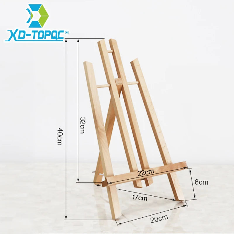 1pc Wooden Trapezoidal Small Easel, Foldable Display Bracket On The Desktop, Painting Party Easel, Used For Painting Art Display
