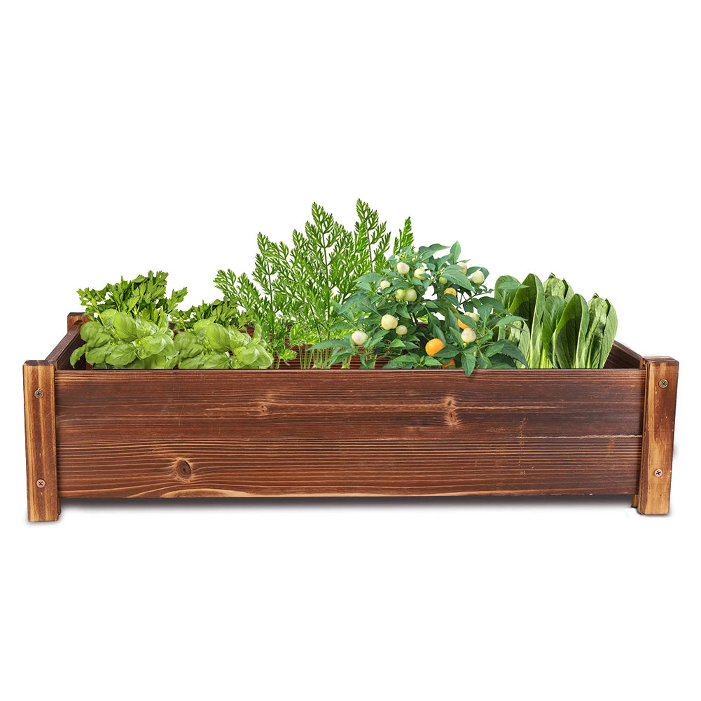 Raised Garden Bed, Large Wooden Planter for Outdoor Use