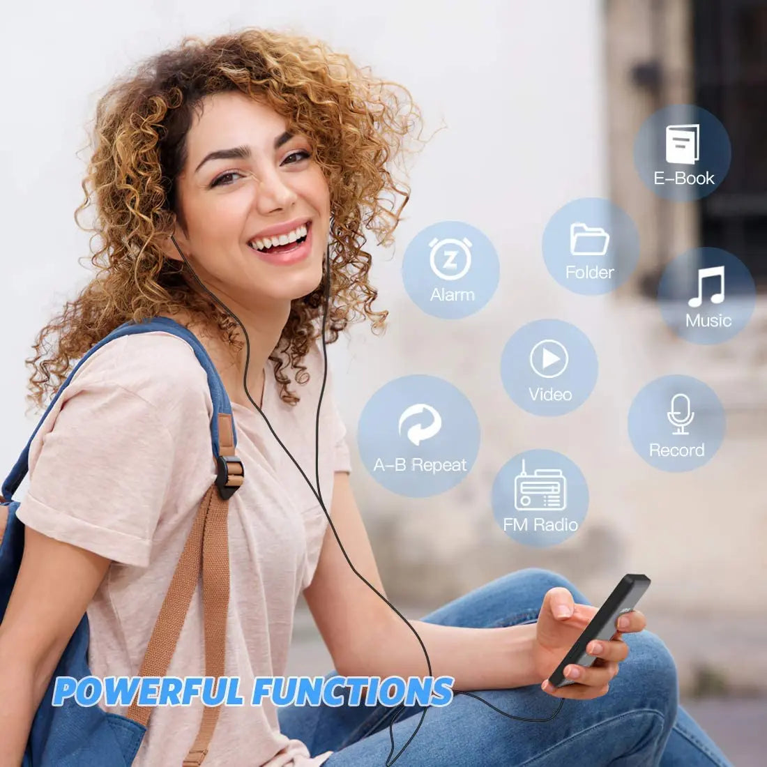 MP3 Music Player 16GB Portable Sport Walkman with 1.8 Inch Screen Support FM Radio E-Book Clock Recorder  MP4 Compact