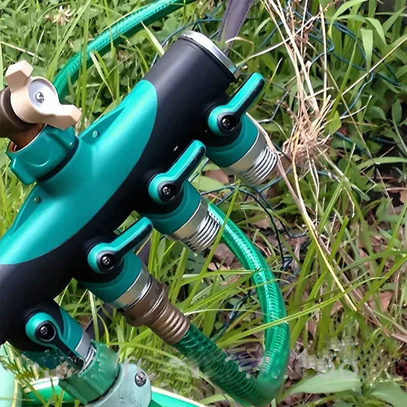 1Pcs Zinc Alloy 4-Way Water Pipe Joint Garden Hose 3/4'' rs