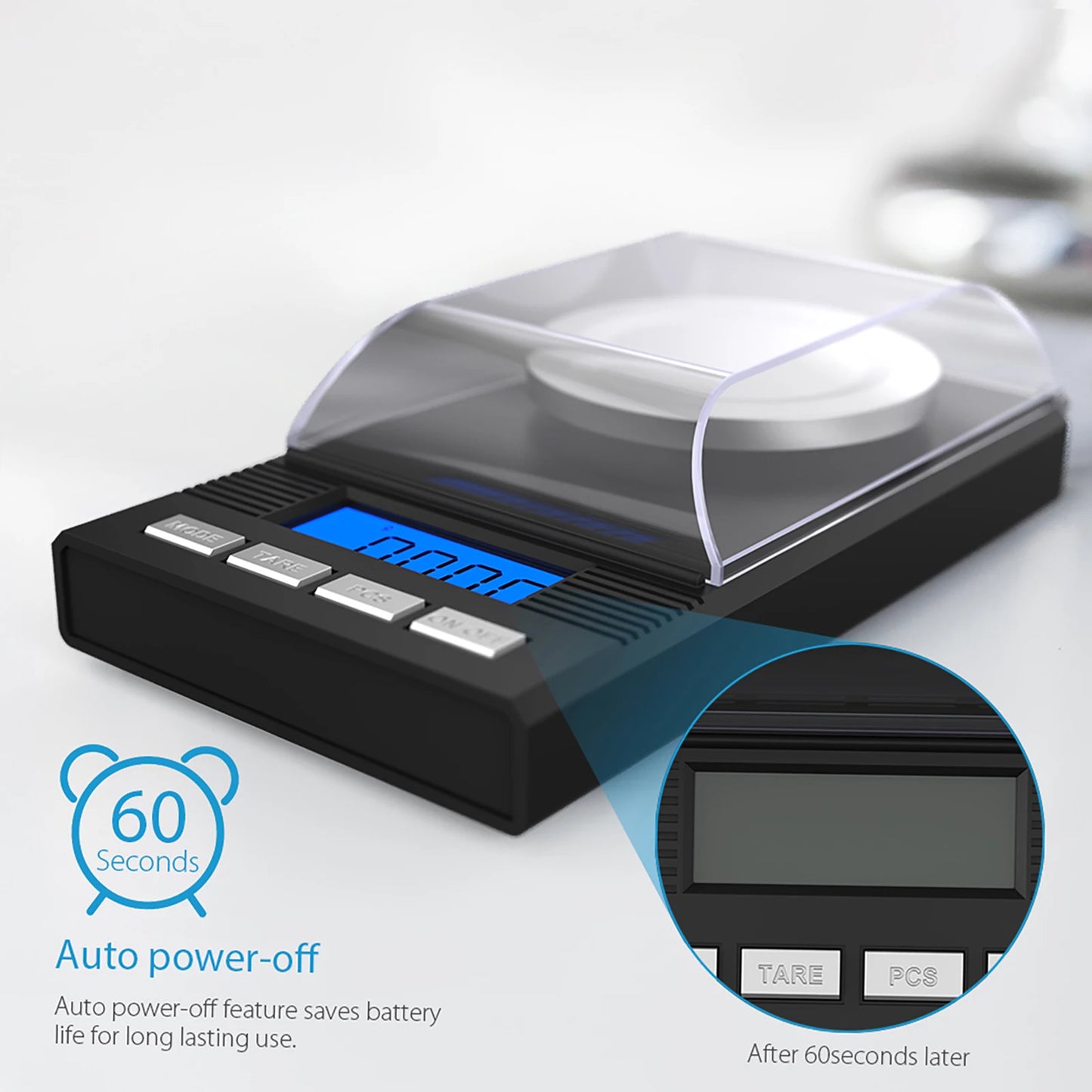 LCD Display Digital Milligram Pocket Scale Mini Jewelry Weigh Scales with Calibration Weights Tweezers Pans