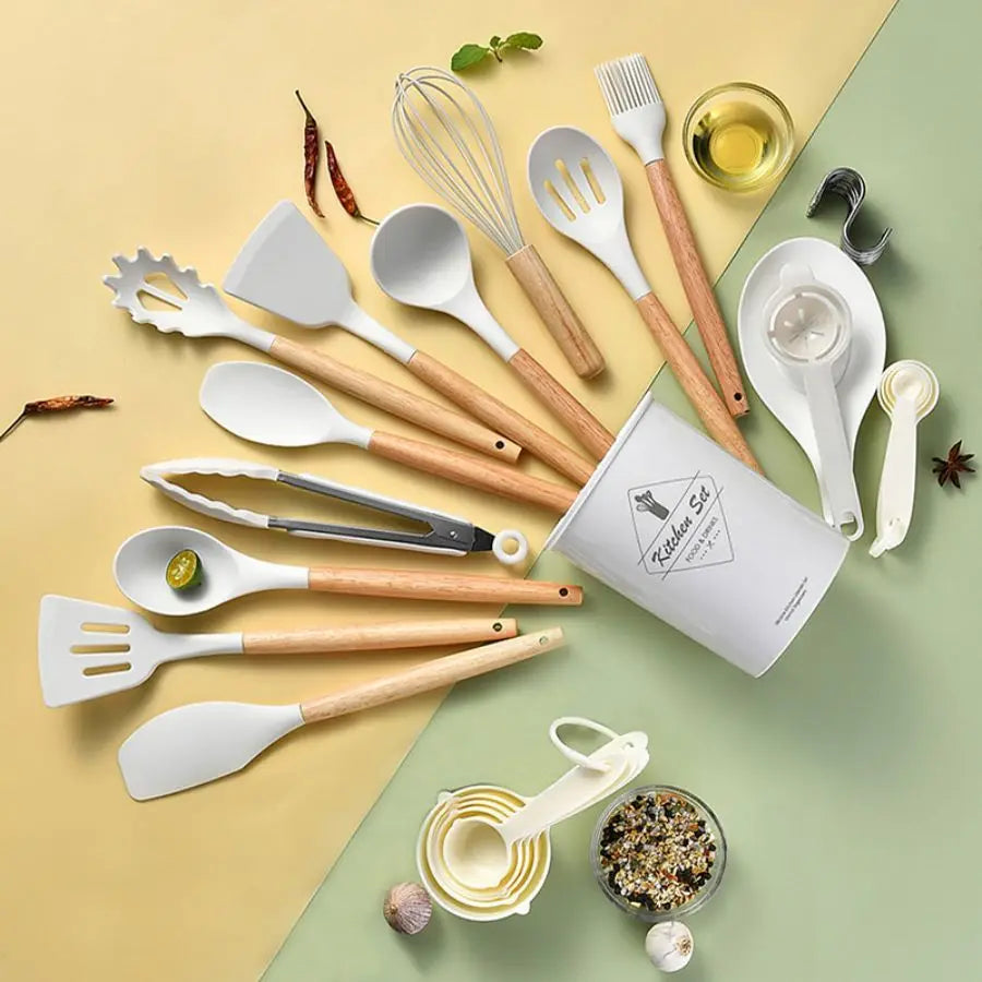 34Pcs/set, Non-stickCooking Tool Set With Storage Bucke