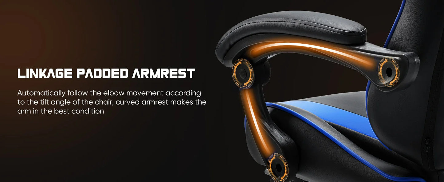 JHK Ergonomic Racing Gaming Chair Adjustable Swivel PU Leather