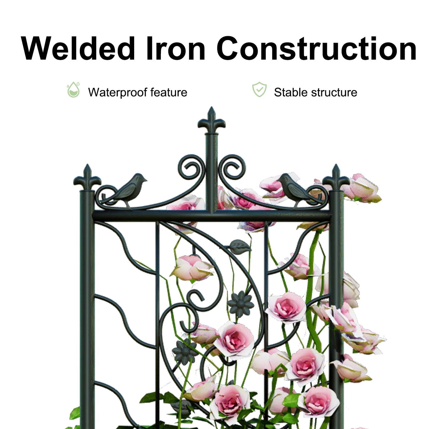 71 Inch Garden Trellis Decorative Outdoor Metal Fence Panel