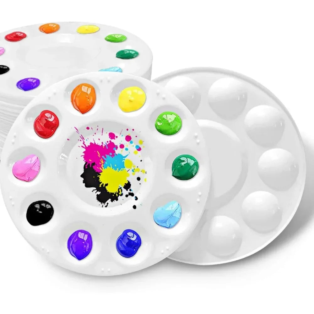 Paint tray palettes, plastic paint palettes for children or students to paint on school projects or in art classes