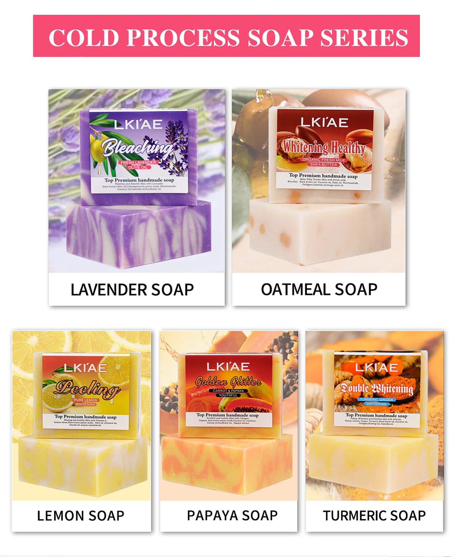 5 Days Anti Acne Brightening Pure Lavender Essential Oil Face Whitening Lavender Soap