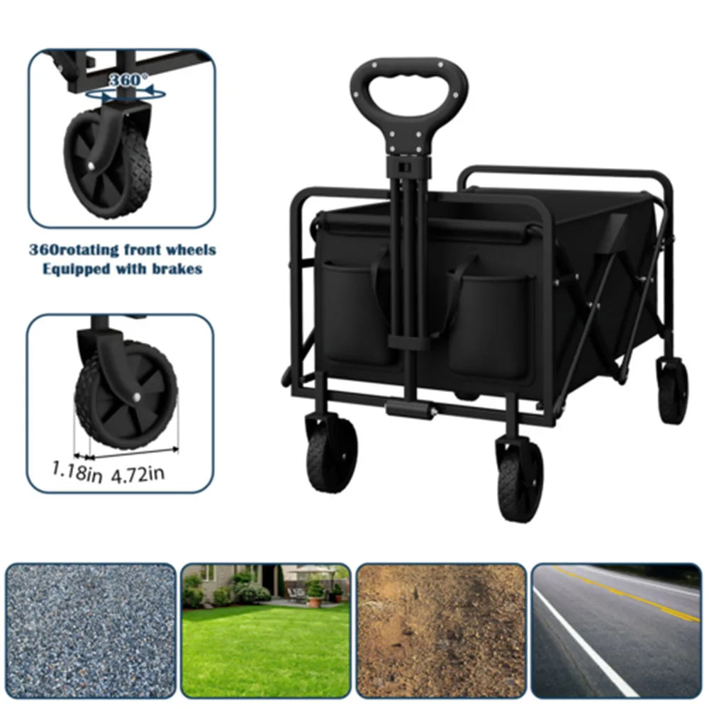 Foldable Garden Wagon Cart Portable Camping Trolley Utility