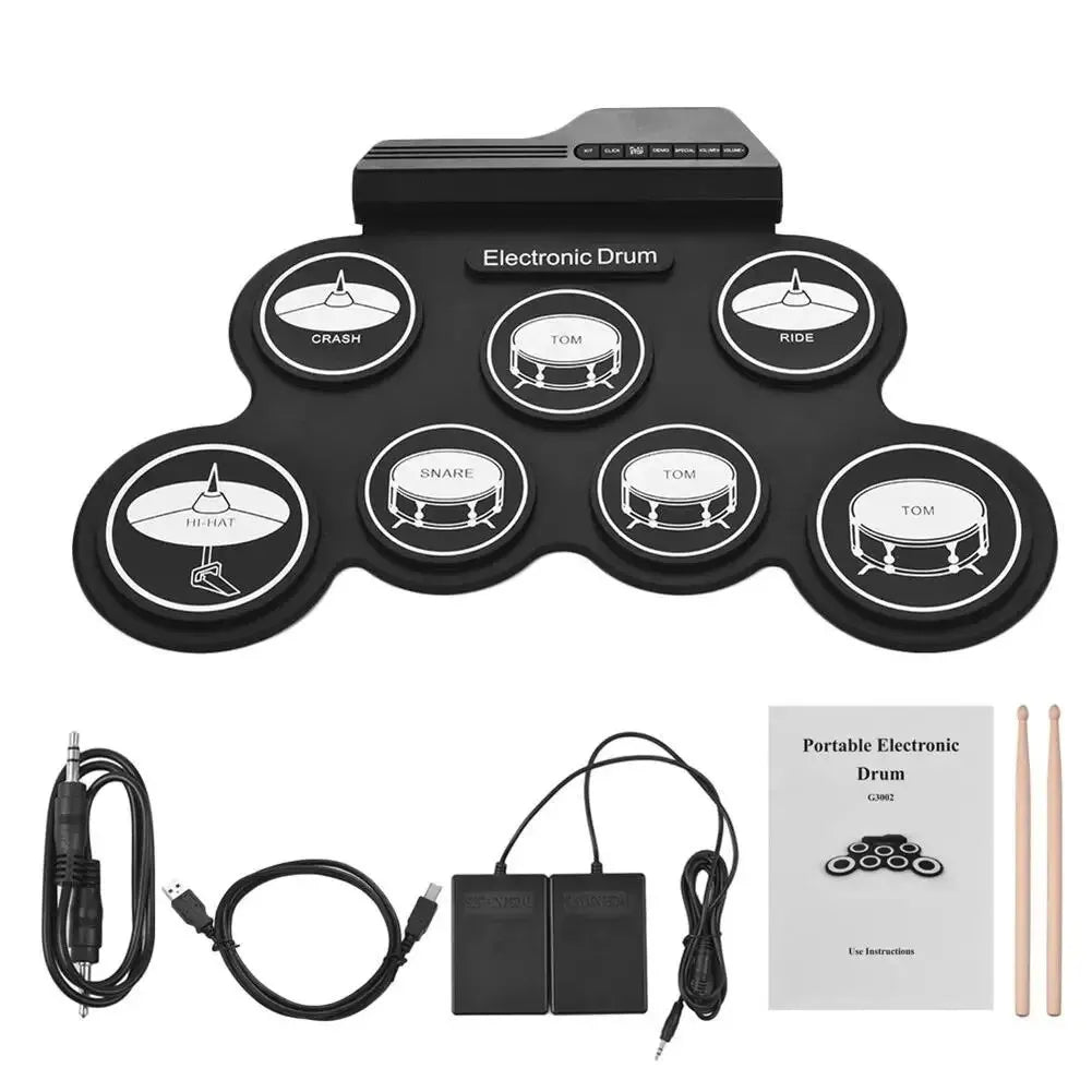 New Folding Silicone USB Electronic Drum With Drumsticks