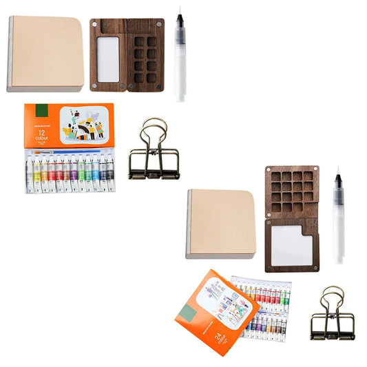 Travel Paint Palette Artist Watercolor Set with Clip Mini Watercolor Palette Set