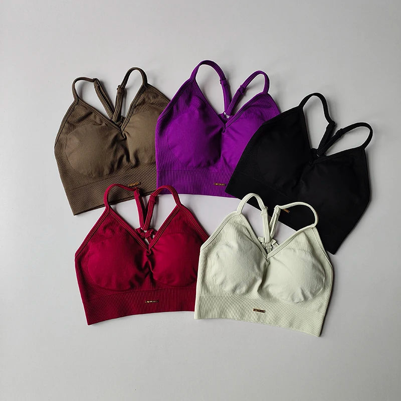 2PCS Women's Seamless Sports Bra Yoga Suit Quick-Dry Gym Wear Set