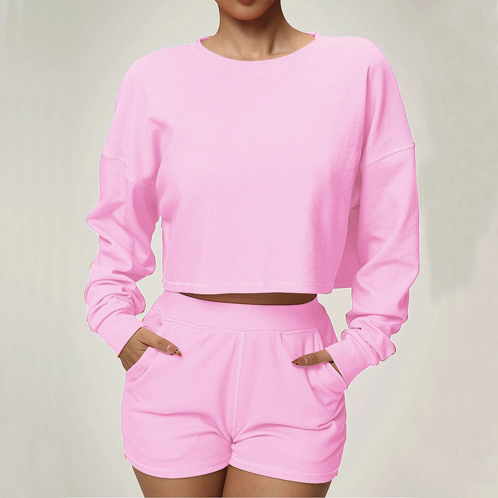 1/2PCS Loose Sweatshirt Yoga Set Gym Clothes Women Fitness