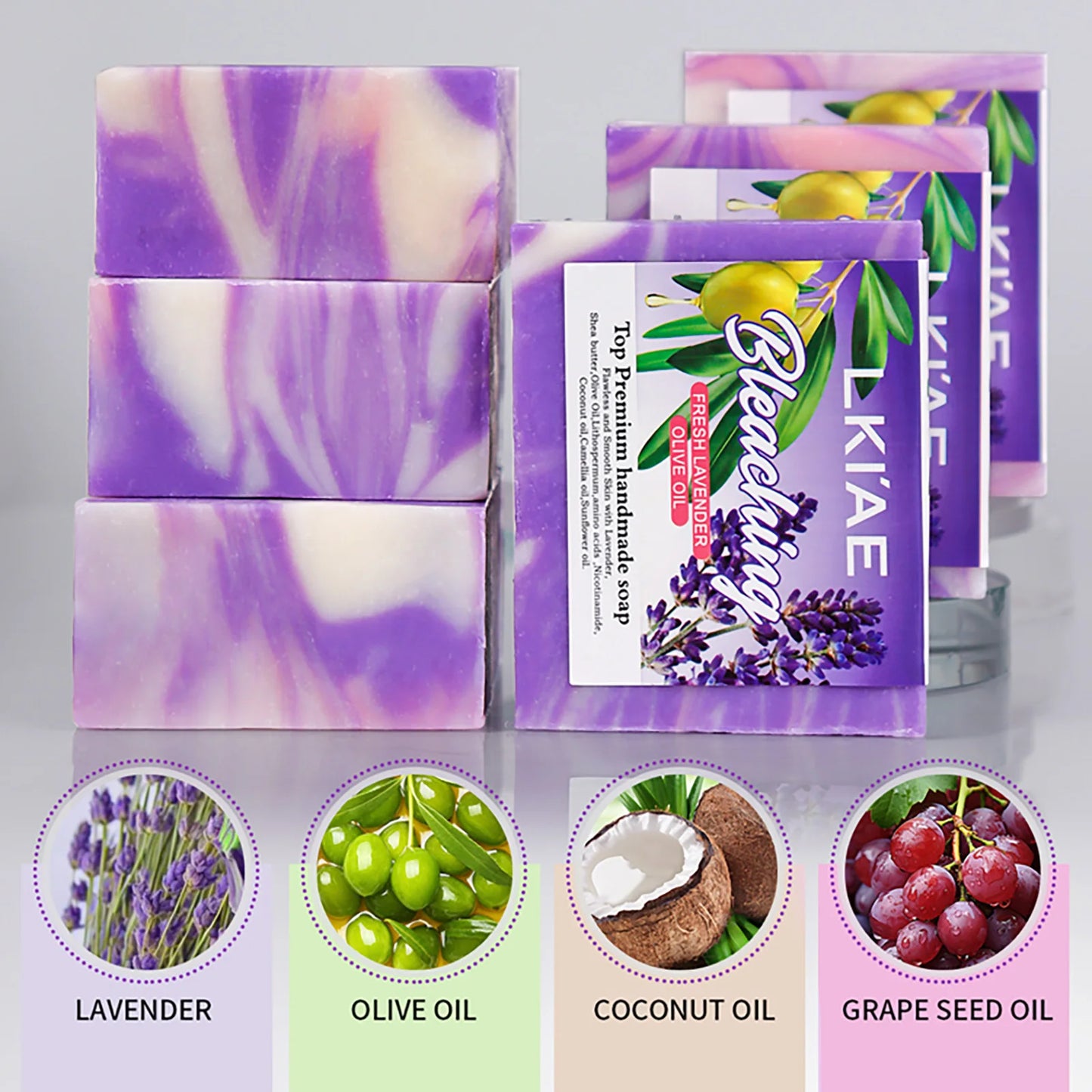 5 Days Anti Acne Brightening Pure Lavender Essential Oil Face Whitening Lavender Soap