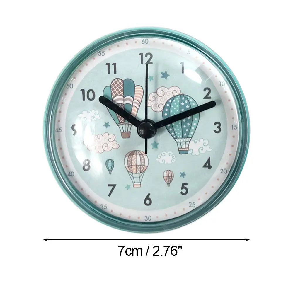 Mini Sucker Wall Clock Bathroom Anti-Fog Waterproof 7cm