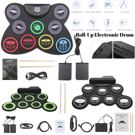 Folding Music Drums Hand Roll USB Electronic Silicon Drum Kit