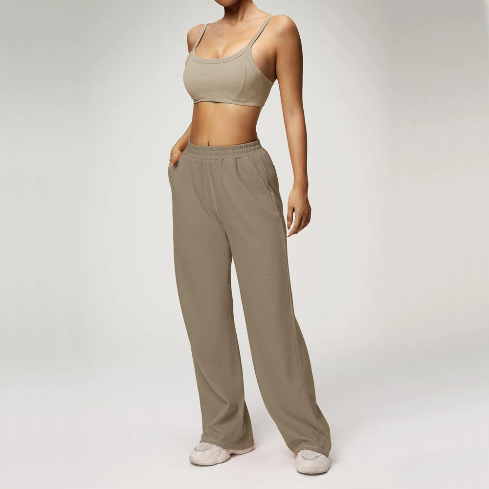 1/2PCS Loose Sweatshirt Yoga Set Gym Clothes Women Fitness