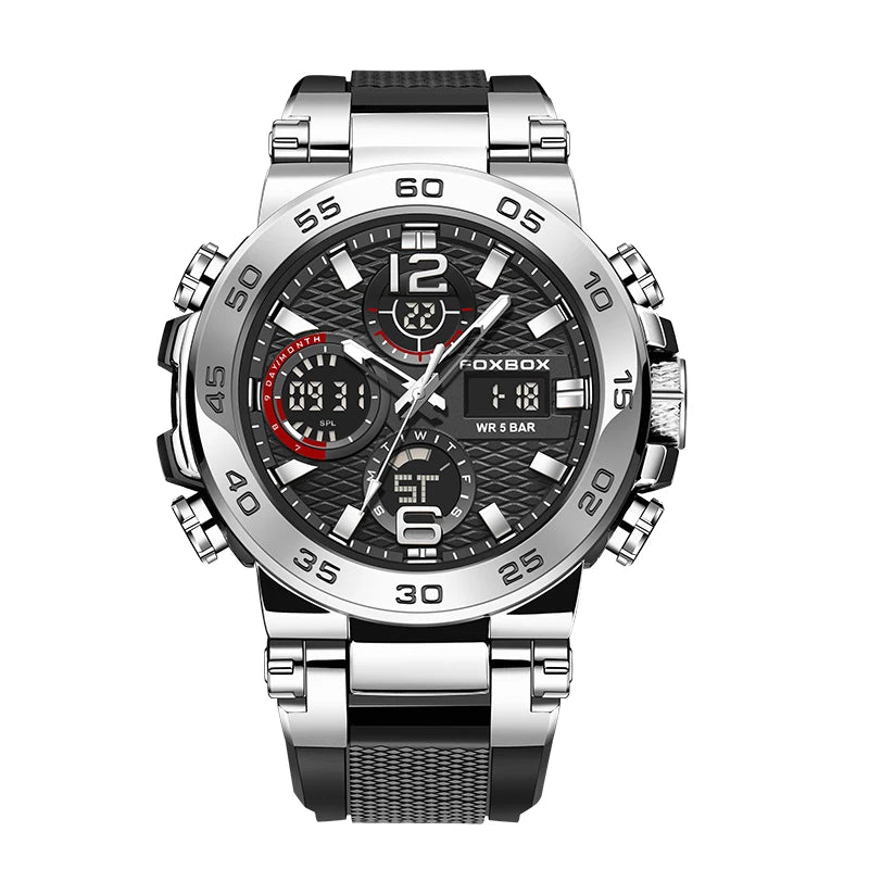 LIGE Fashion Military Watch For Men FOXBOX Luxury Quartz