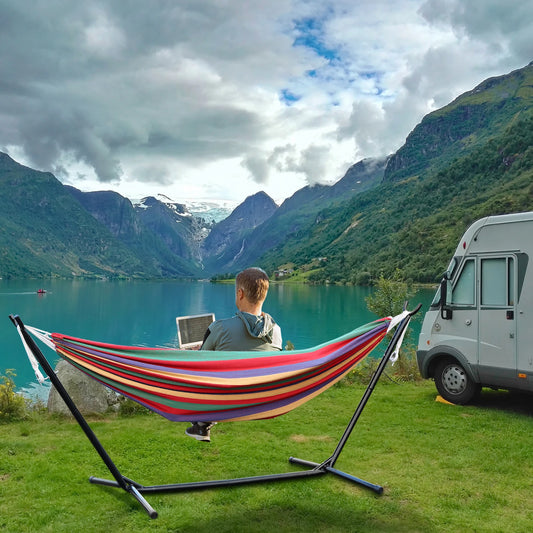 Double Hammock Stand 2-People Set with Carrying Bag