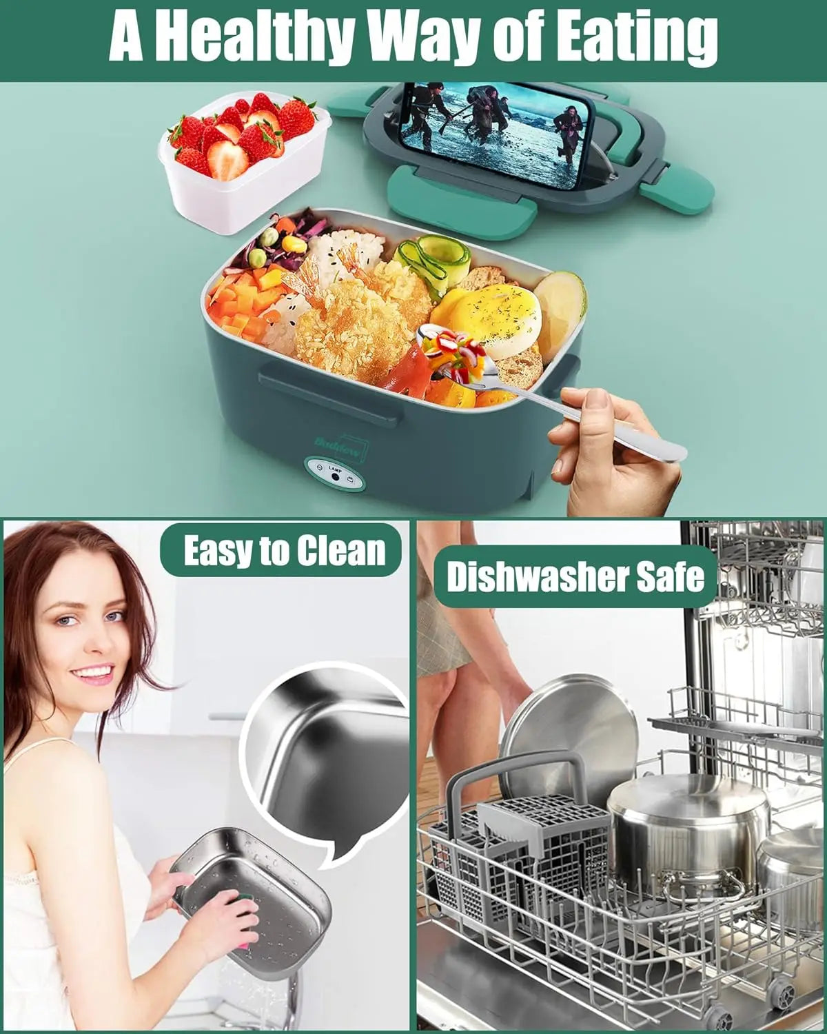 Buddew Electric Lunch Box 80W Food Heater for Adults