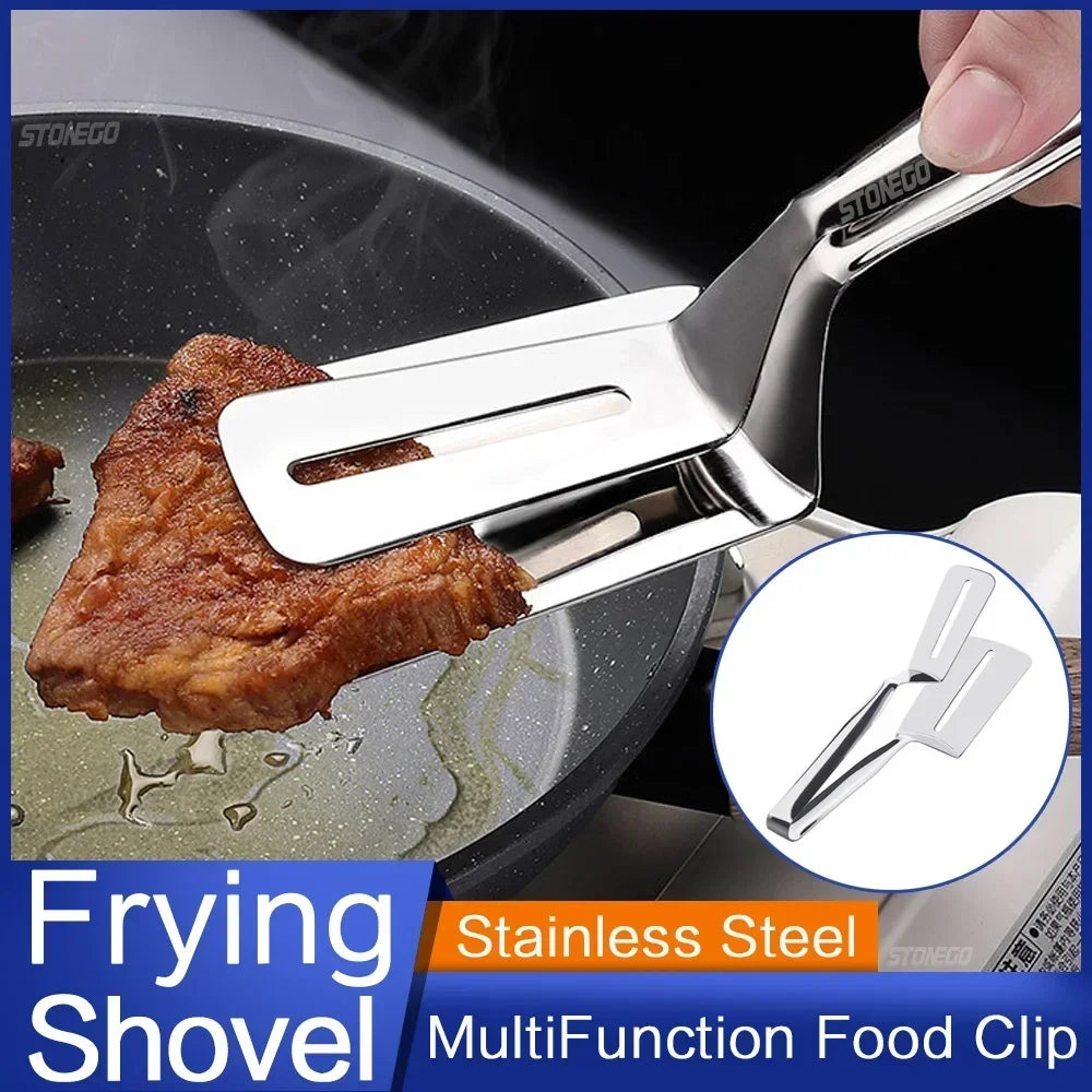 JJYY Stainless Steel Multifunctional Spatula Clip Tongs