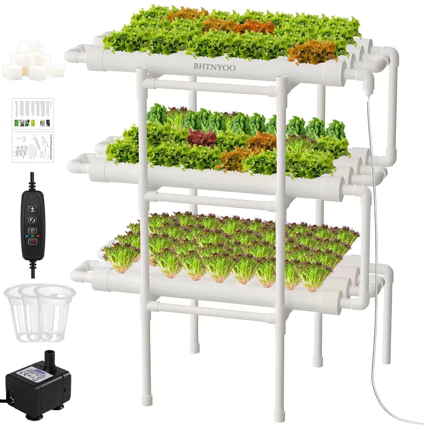 Hydroponics Growing System Kit BHTNYOO 3 Layers 108 Sites