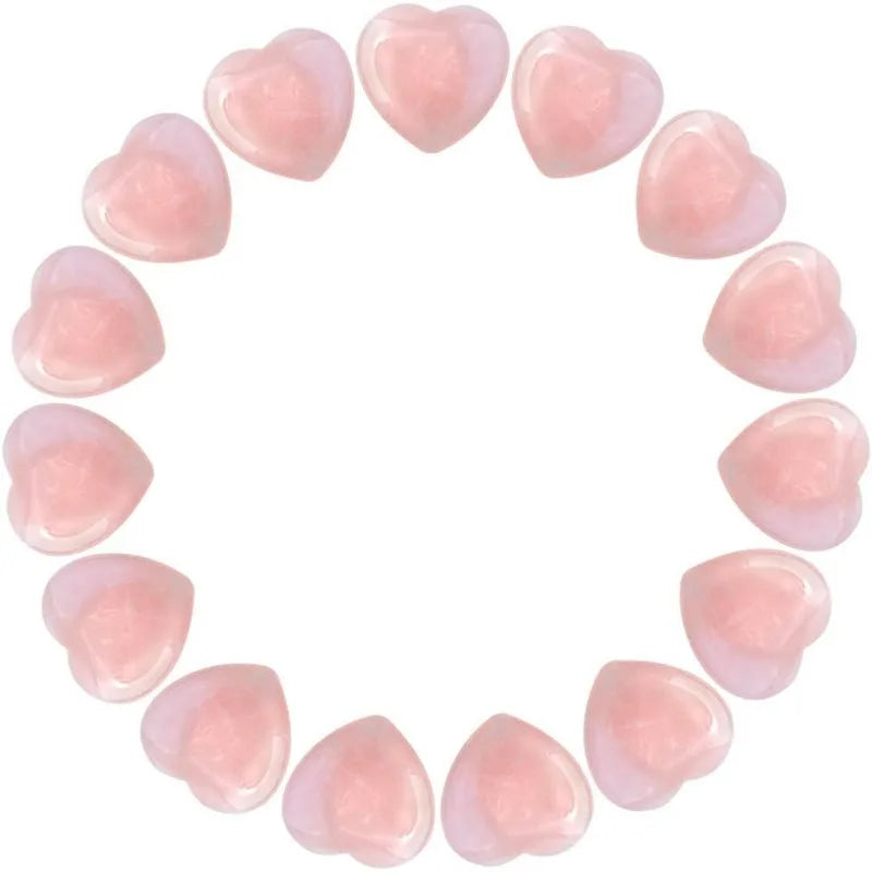 15pcs Healing Crystal Natural Rose Stone Heart Shape