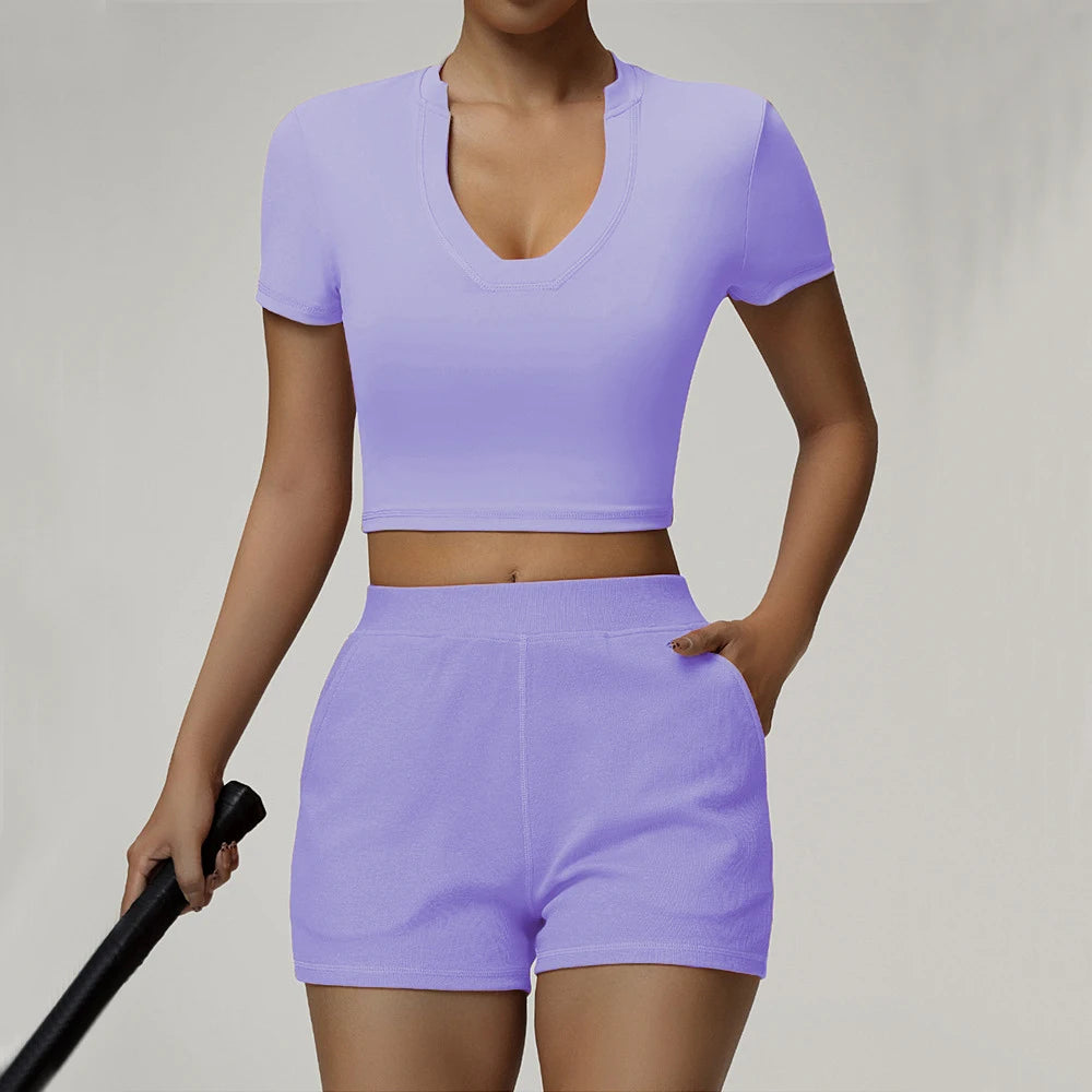 1/2PCS Loose Sweatshirt Yoga Set Gym Clothes Women Fitness