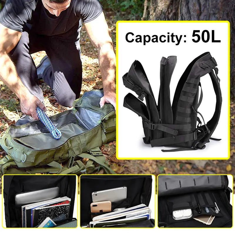 Tactical Backpack  Large Capacity Waterproof Multi-functional Bags