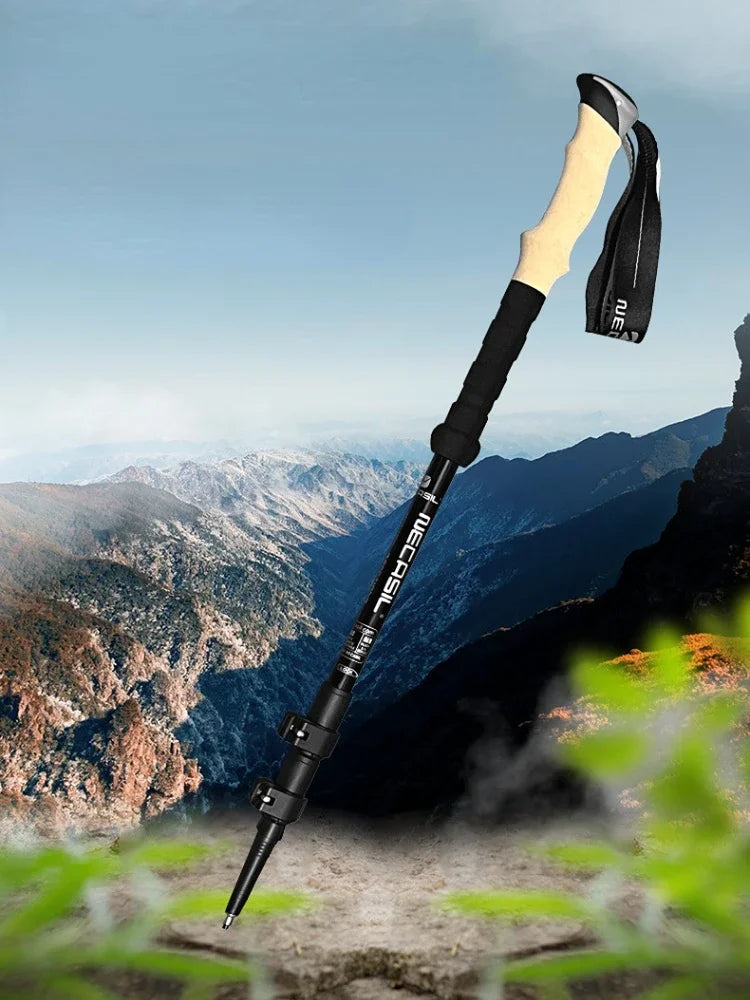 2PCS Trekking Telescopic Ultralight  Hiking Cane