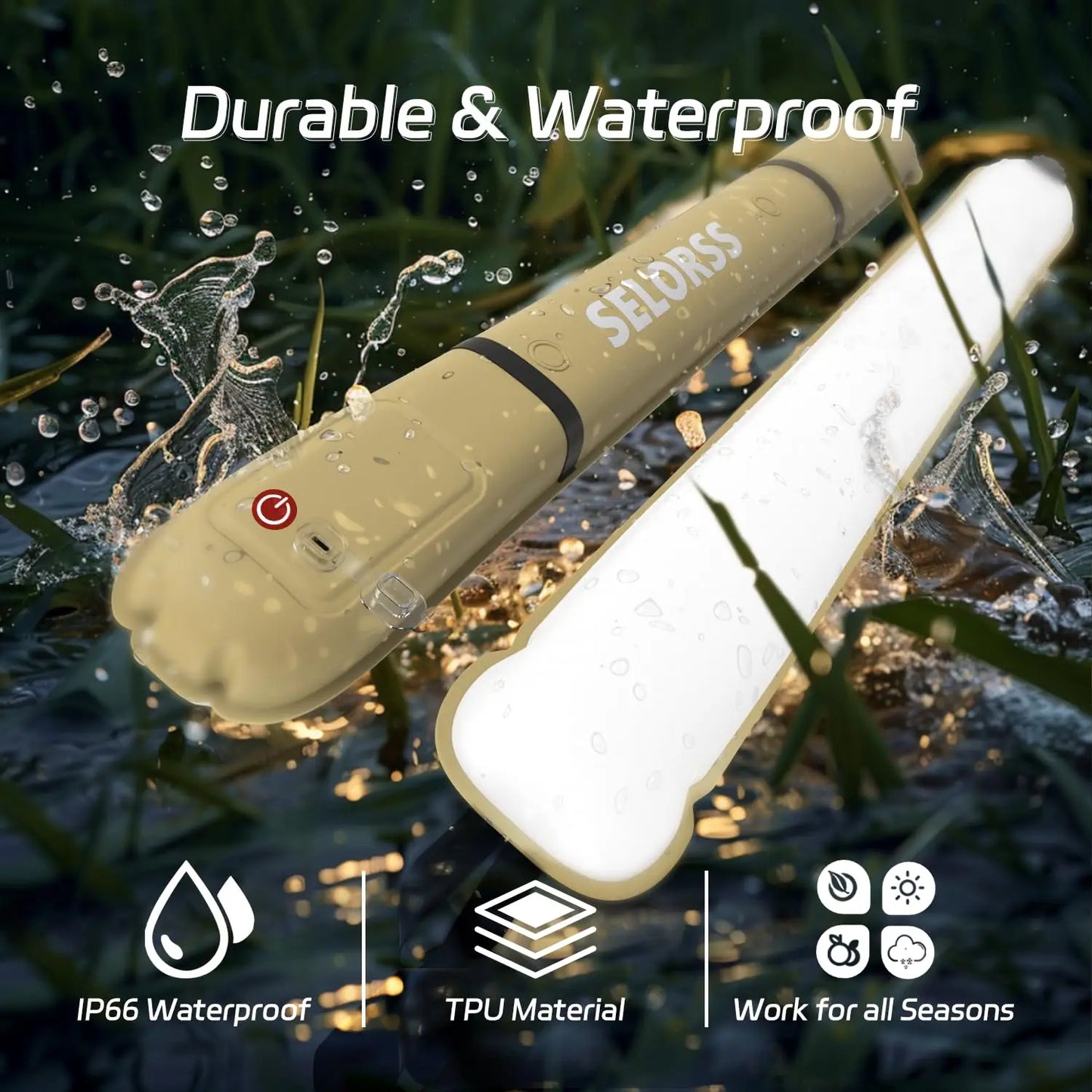 SELORSS Rechargeable Portable Camping Strong Light Waterproof