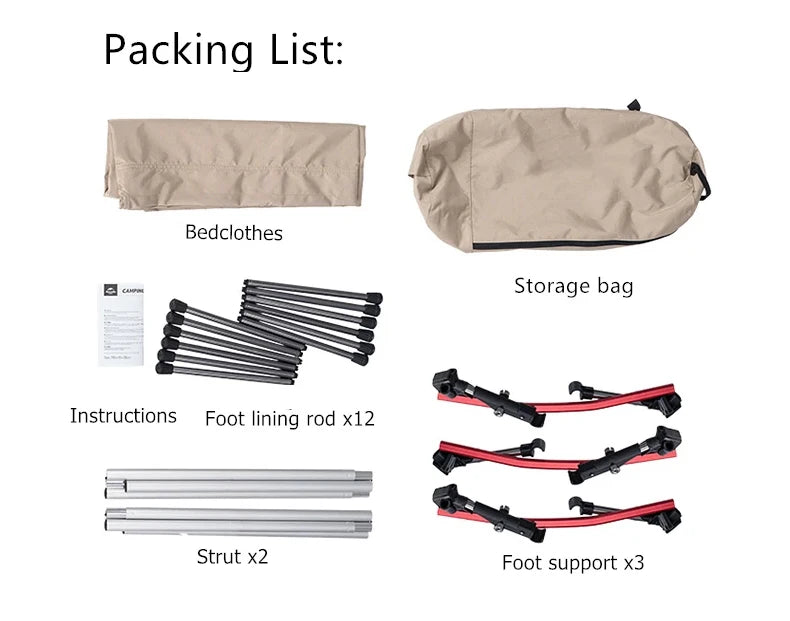 Camping Cot with Leg Extenders Ultralight Aluminum Alloy
