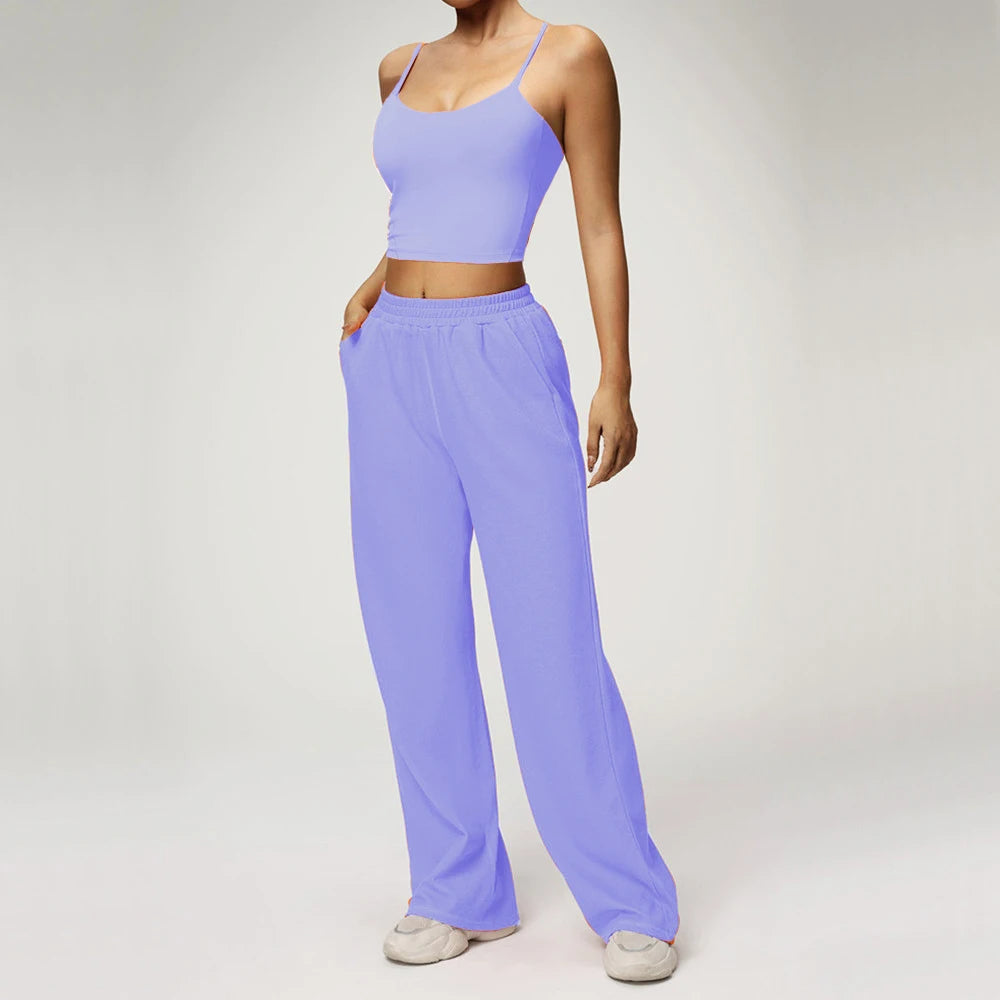 1/2PCS Loose Sweatshirt Yoga Set Gym Clothes Women Fitness
