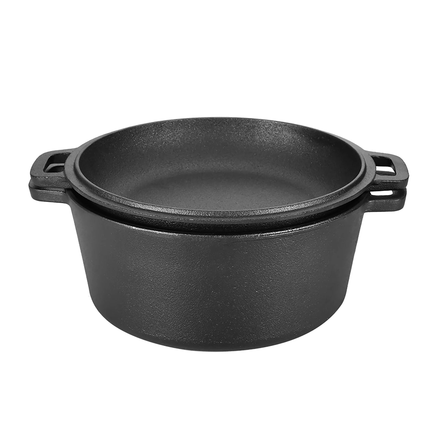 Cast Iron Dutch Oven Pot with Skillet Lid Cooking Pan Set