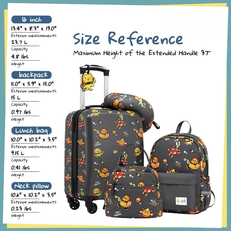 Kid’s Luggage Set 5 Piece Suitcase Set 16’’ Carry On