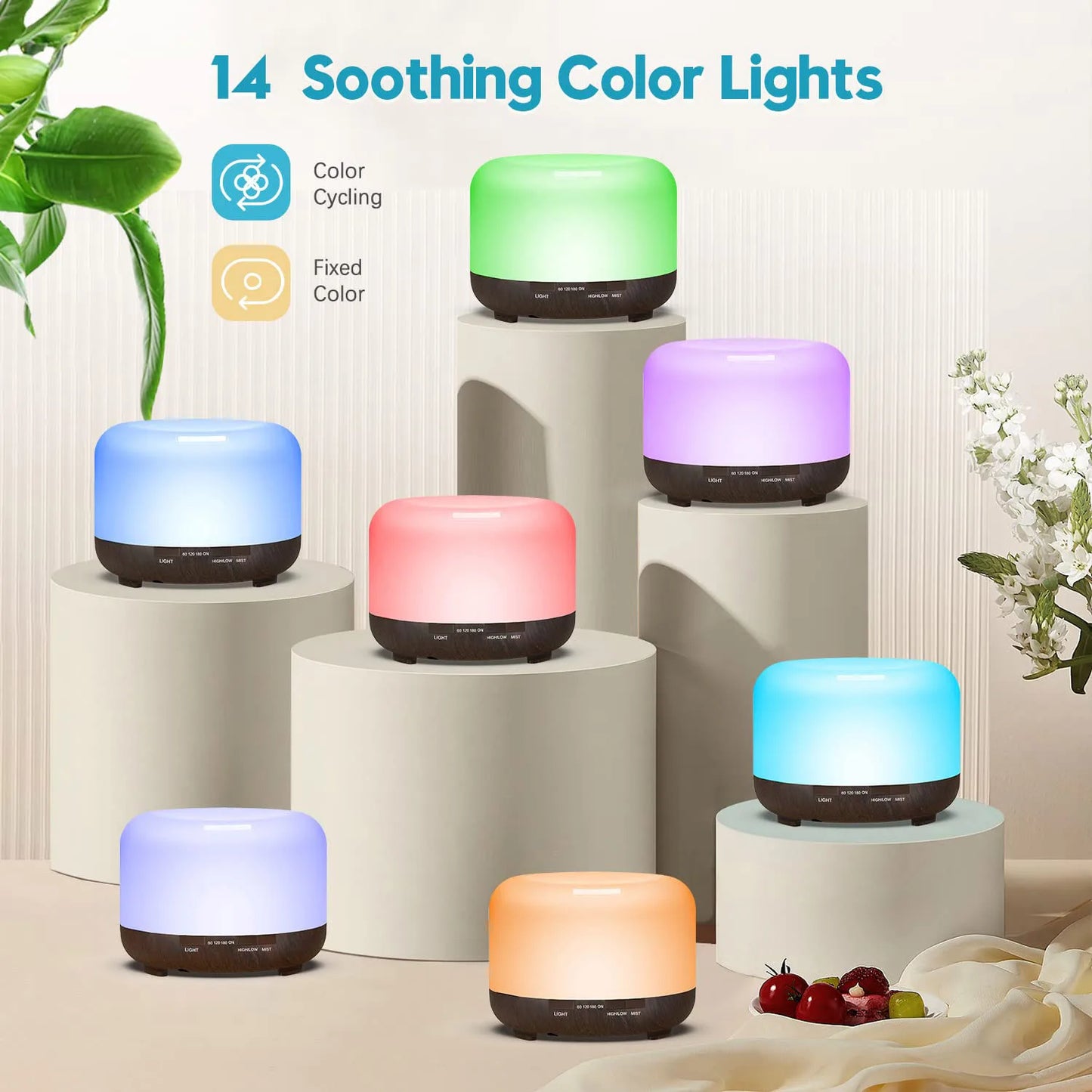 500ML Aromatherapy Oil Diffuser Essential Oil Aroma Diffuser Humidifier for Home Office