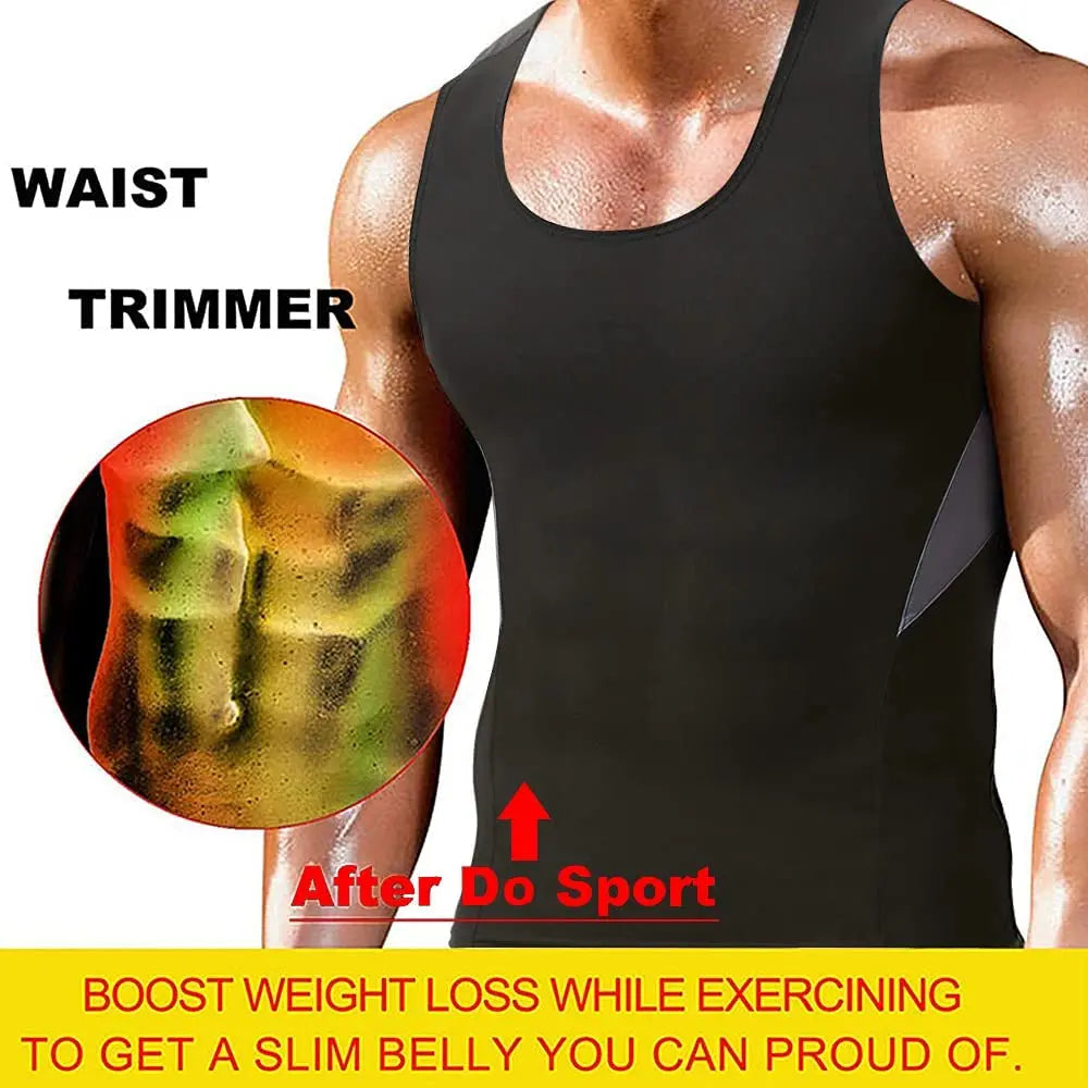 Pop Closets Sauna Shirt for Men Short Sleeve Compression T Shirt Weight Loss Body Shaper for Workout Sports