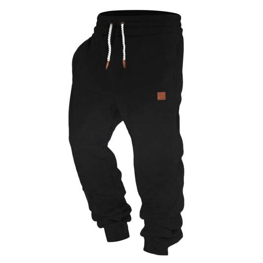 Men's Outdoor Jogger  Pants Drawstring Baggy Sweatpants Black