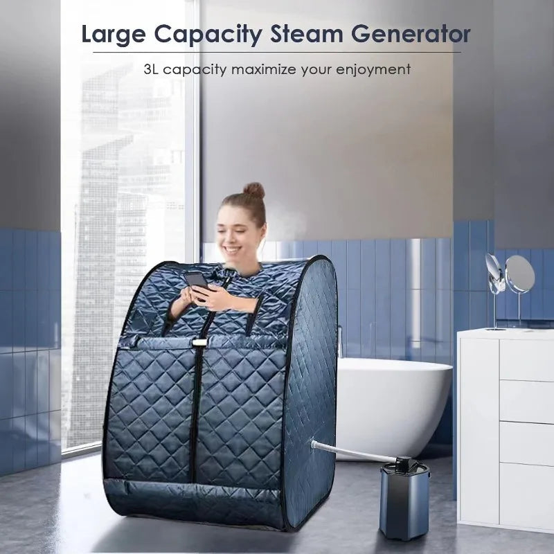 Portable Steam Sauna, 3L & 800W Steam Generator with Protection