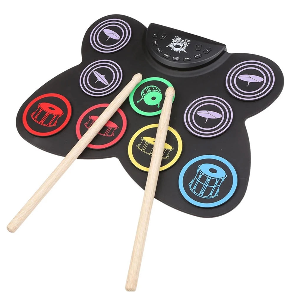 Folding Music Drums Hand Roll USB Electronic Silicon Drum Kit