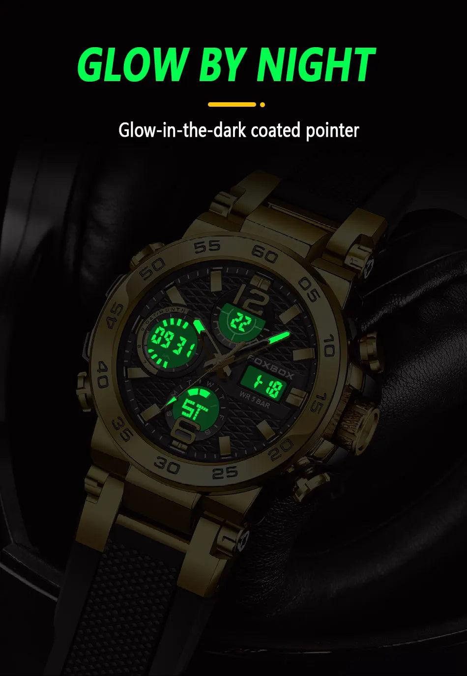 LIGE Fashion Military Watch For Men FOXBOX Luxury Quartz